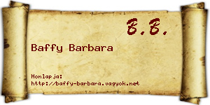 Baffy Barbara névjegykártya